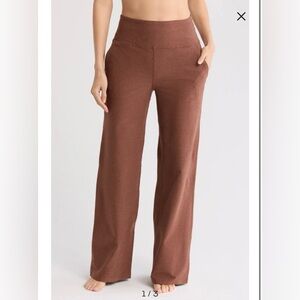 Space Dye Wide Leg Pants in Bold Mocha Heather